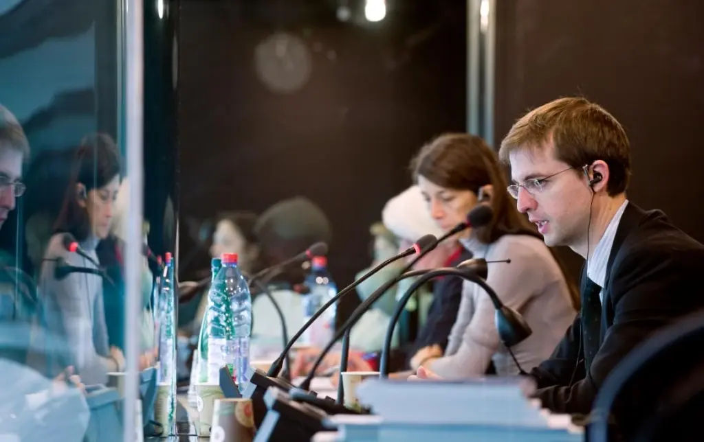 interpreters with microphones